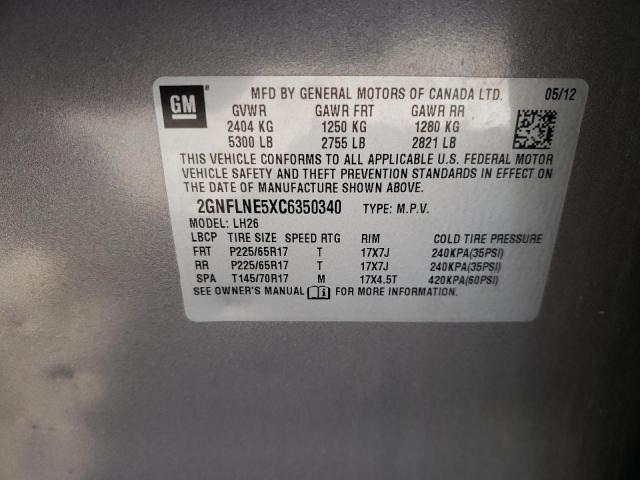 Photo 10 from auction – 2012 CHEVROLET EQUINOX LT with VIN 2GNFLNE5XC6350340
