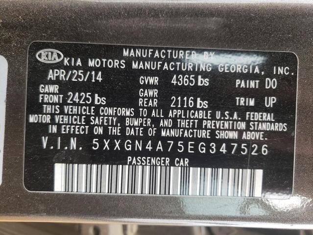 Photo 10 from auction – 2014 KIA OPTIMA EX with VIN 5XXGN4A75EG347526