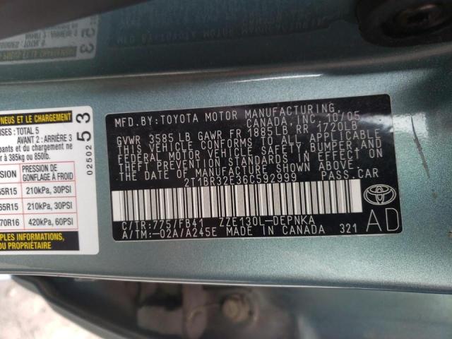 Photo 10 from auction – 2006 TOYOTA COROLLA CE with VIN 2T1BR32E36C592999