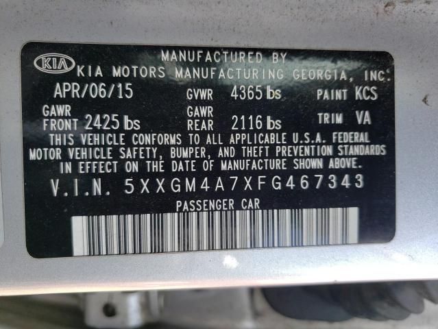 Photo 10 from auction – 2015 KIA OPTIMA LX with VIN 5XXGM4A7XFG467343
