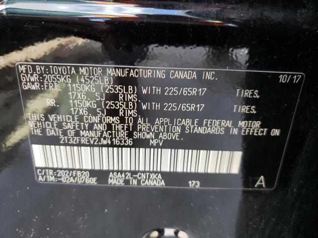 Photo 10 from auction – 2018 TOYOTA RAV4 LE with VIN 2T3ZFREV2JW416336