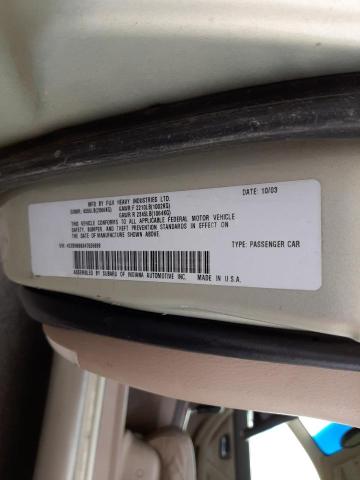 Photo 10 from auction – 2004 SUBARU LEGACY OUT with VIN 4S3BH686347626698
