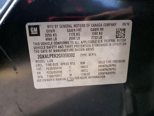 Photo 10 from auction – 2016 GMC TERRAIN SL with VIN 2GKALPEK2G6358382
