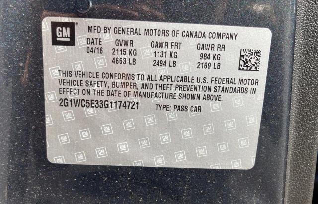 Photo 10 from auction – 2016 CHEVROLET IMPALA LIM with VIN 2G1WC5E33G1174721