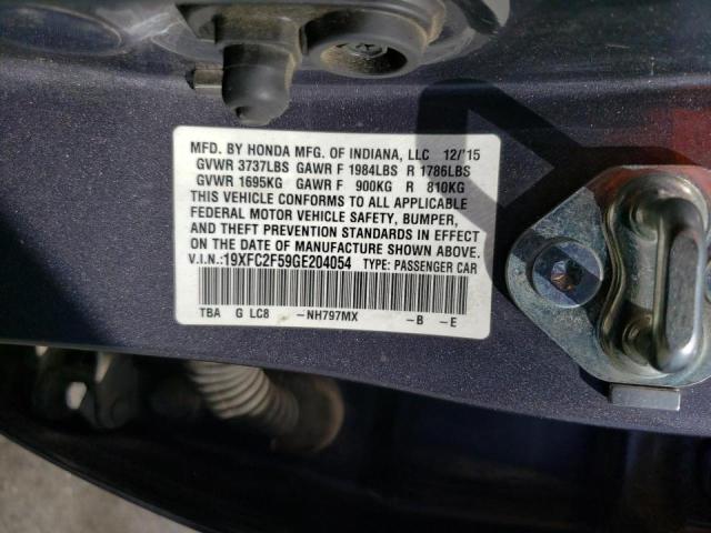 Photo 10 from auction – 2016 HONDA CIVIC LX with VIN 19XFC2F59GE204054