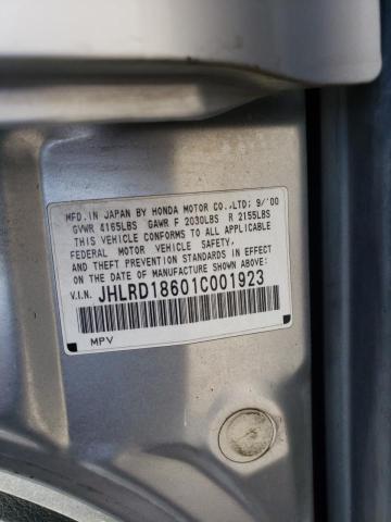 Photo 10 from auction – 2001 HONDA CR-V EX with VIN JHLRD18601C001923