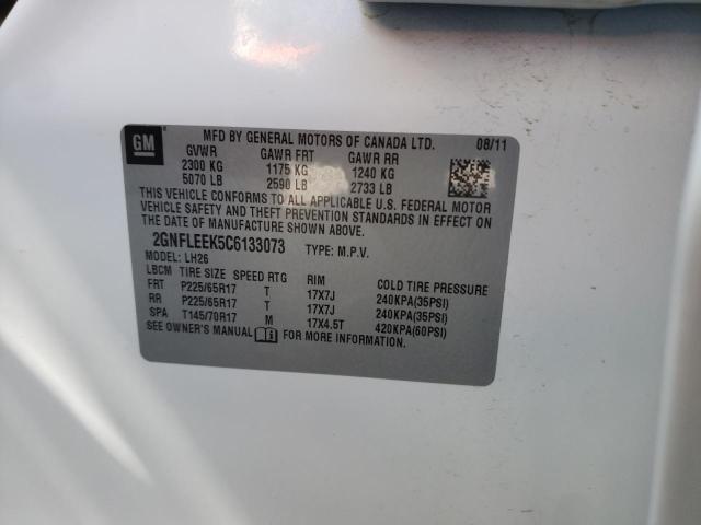 Photo 10 from auction – 2012 CHEVROLET EQUINOX LT with VIN 2GNFLEEK5C6133073