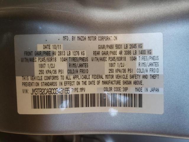 Photo 10 from auction – 2012 MAZDA CX-9 with VIN JM3TB2CA9C0343165