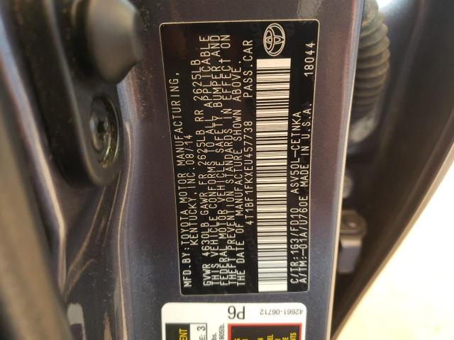 Photo 10 from auction – 2014 TOYOTA CAMRY L with VIN 4T1BF1FKXEU457738