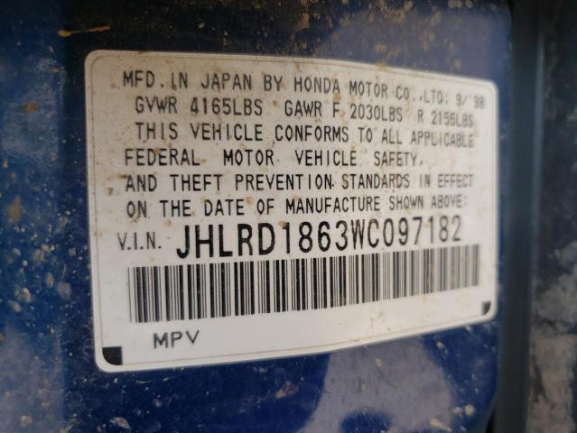 Photo 10 from auction – 1998 HONDA CR-V EX with VIN JHLRD1863WC097182