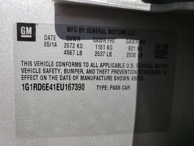 Photo 10 from auction – 2014 CHEVROLET VOLT with VIN 1G1RD6E41EU167390