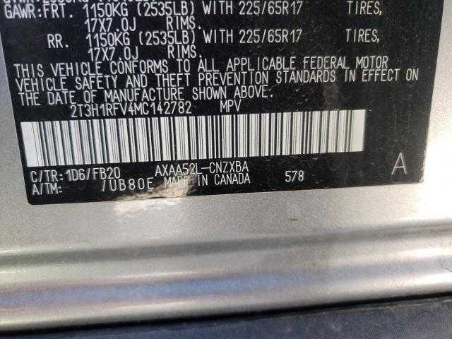 Photo 10 from auction – 2021 TOYOTA RAV4 LE with VIN 2T3H1RFV4MC142782