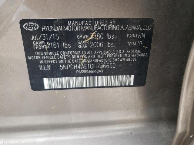 Photo 10 from auction – 2016 HYUNDAI ELANTRA SE with VIN 5NPDH4AE1GH736650