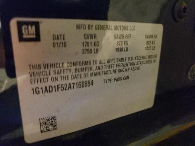 Photo 10 from auction – 2010 CHEVROLET COBALT 1LT with VIN 1G1AD1F52A7160884