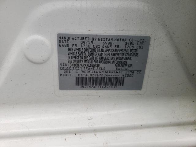 Photo 10 from auction – 2019 NISSAN VERSA S with VIN 3N1CN7APXKL865439