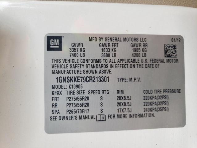 Photo 10 from auction – 2012 CHEVROLET SUBURBAN K with VIN 1GNSKKE79CR213301