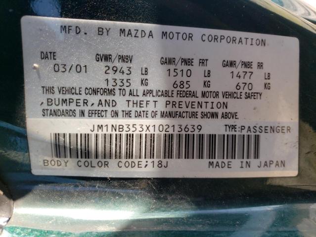 Photo 10 from auction – 2001 MAZDA MX-5 MIATA with VIN JM1NB353X10213639