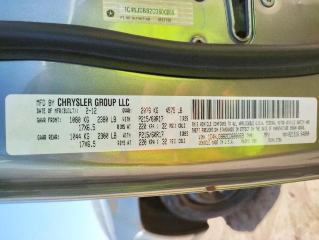Photo 10 from auction – 2012 JEEP COMPASS SP with VIN 1C4NJDBB2CD600069