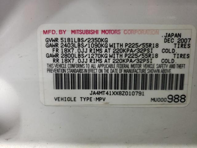 Photo 10 from auction – 2008 MITSUBISHI OUTLANDER with VIN JA4MT41XX8Z010791