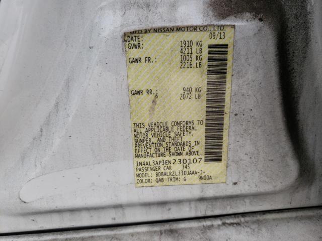 Photo 10 from auction – 2014 NISSAN ALTIMA 2.5 with VIN 1N4AL3AP3EN230107