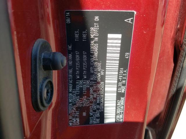 Photo 10 from auction – 2014 TOYOTA SIENNA XLE with VIN 5TDYK3DC5ES525028