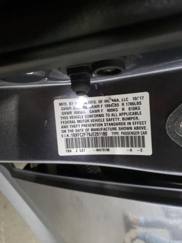 Photo 10 from auction – 2018 HONDA CIVIC EX with VIN 19XFC2F79JE201180