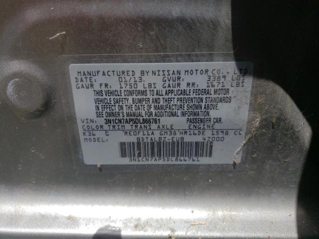 Photo 10 from auction – 2013 NISSAN VERSA S with VIN 3N1CN7AP5DL866761