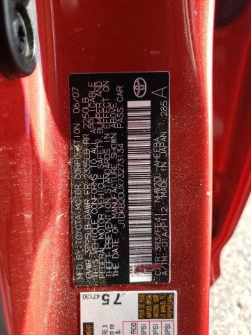 Photo 10 from auction – 2007 TOYOTA PRIUS with VIN JTDKB20UX73273134