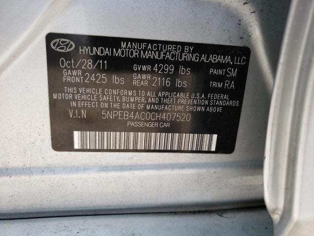 Photo 10 from auction – 2012 HYUNDAI SONATA GLS with VIN 5NPEB4AC0CH407520