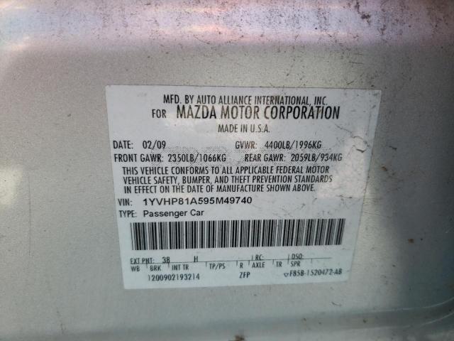 Photo 10 from auction – 2009 MAZDA 6 I with VIN 1YVHP81A595M49740