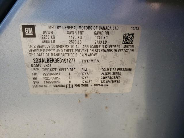 Photo 10 from auction – 2014 CHEVROLET EQUINOX LT with VIN 2GNALBEK9E6191277