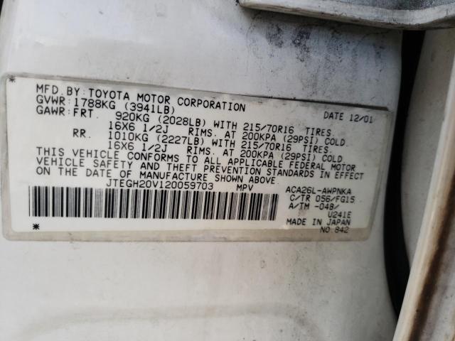 Photo 10 from auction – 2002 TOYOTA RAV4 with VIN JTEGH20V120059703