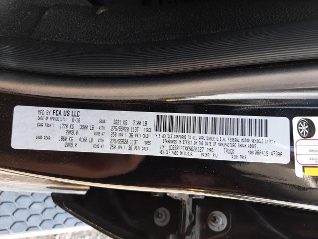 Photo 10 from auction – 2019 RAM 1500 BIG H with VIN 1C6SRFFTXKN620127