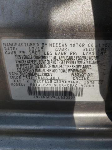 Photo 10 from auction – 2020 NISSAN VERSA SV with VIN 3N1CN8EV4LL830377