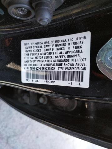 Photo 10 from auction – 2015 HONDA CIVIC EX with VIN 19XFB2F81FE230532
