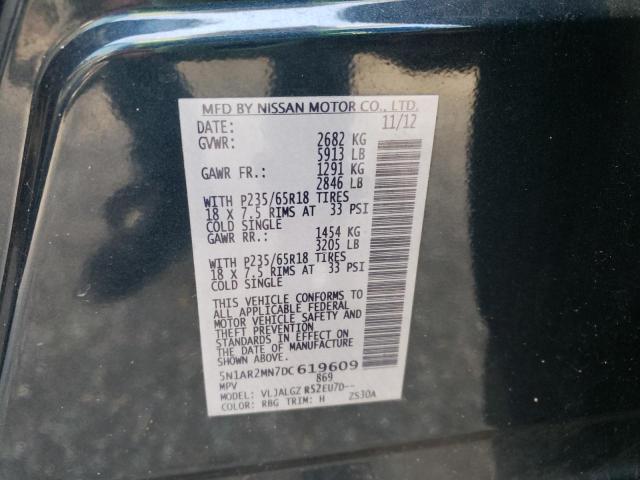 Photo 10 from auction – 2013 NISSAN PATHFINDER with VIN 5N1AR2MN7DC619609
