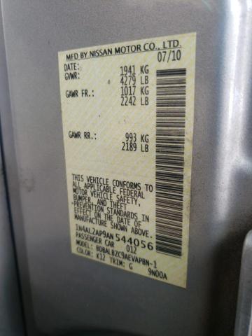 Photo 10 from auction – 2010 NISSAN ALTIMA BAS with VIN 1N4AL2AP9AN544056
