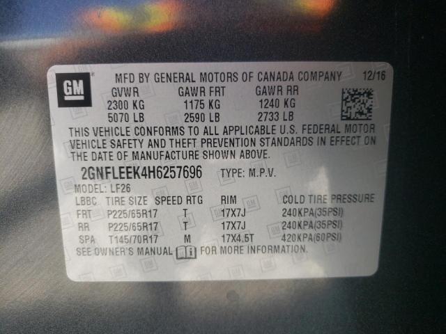 Photo 10 from auction – 2017 CHEVROLET EQUINOX LS with VIN 2GNFLEEK4H6257696