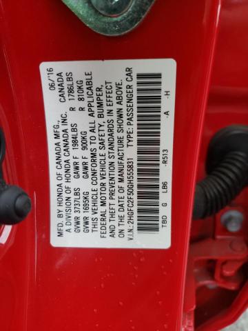 Photo 10 from auction – 2016 HONDA CIVIC LX with VIN 2HGFC2F50GH555831