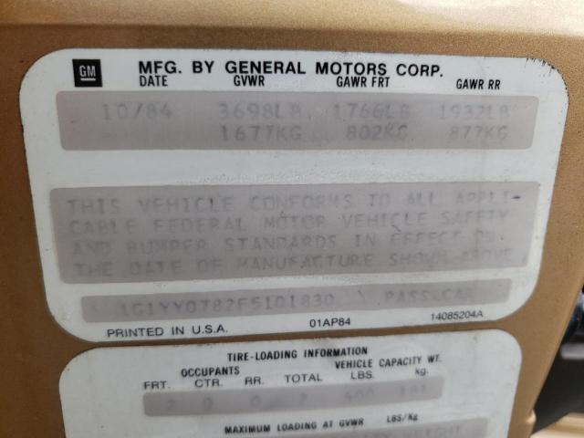 Photo 10 from auction – 1985 CHEVROLET CORVETTE with VIN 1G1YY0782F5101830
