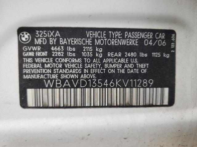 Photo 10 from auction – 2006 BMW 325 XI with VIN WBAVD13546KV11289