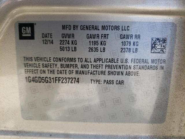 Photo 10 from auction – 2015 BUICK LACROSSE P with VIN 1G4GD5G31FF237274