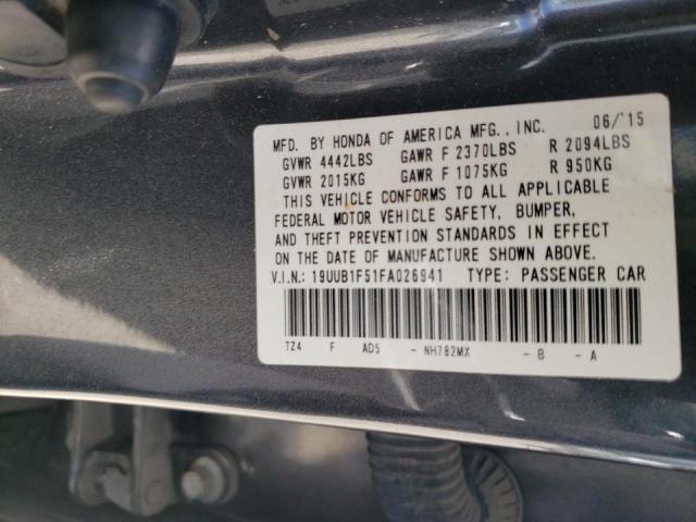 Photo 10 from auction – 2015 ACURA TLX TECH with VIN 19UUB1F51FA026941