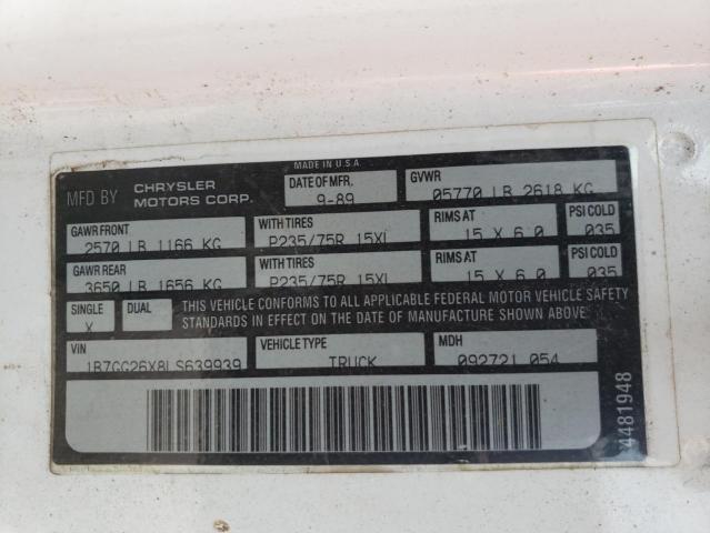 Photo 10 from auction – 1990 DODGE DAKOTA with VIN 1B7GG26X8LS639939