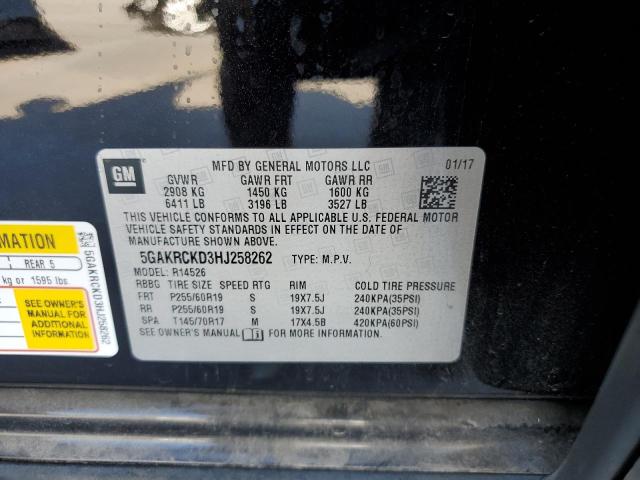 Photo 10 from auction – 2017 BUICK ENCLAVE with VIN 5GAKRCKD3HJ258262