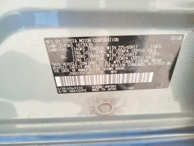 Photo 10 from auction – 2008 TOYOTA RAV4 with VIN JTMZD35V185113178
