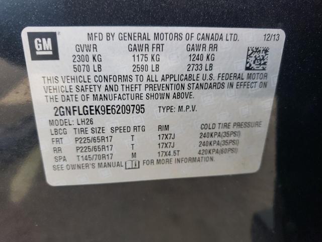Photo 10 from auction – 2014 CHEVROLET EQUINOX LT with VIN 2GNFLGEK9E6209795