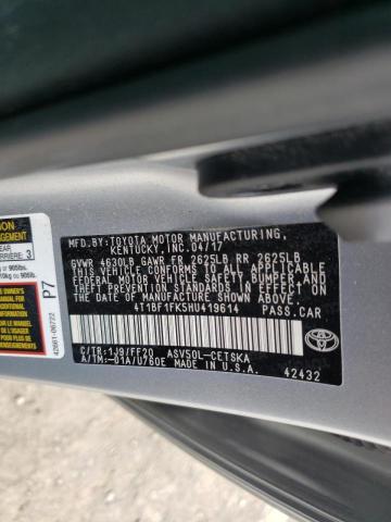 Photo 10 from auction – 2017 TOYOTA CAMRY XSE with VIN 4T1BF1FK5HU419614