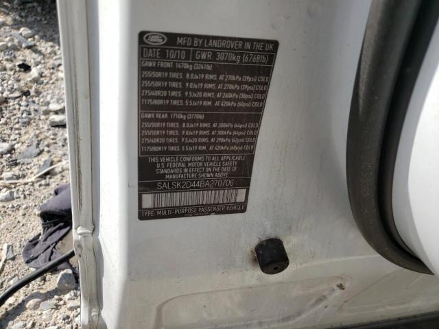 Photo 10 from auction – 2011 LAND ROVER RANGE ROVE with VIN SALSK2D44BA270706