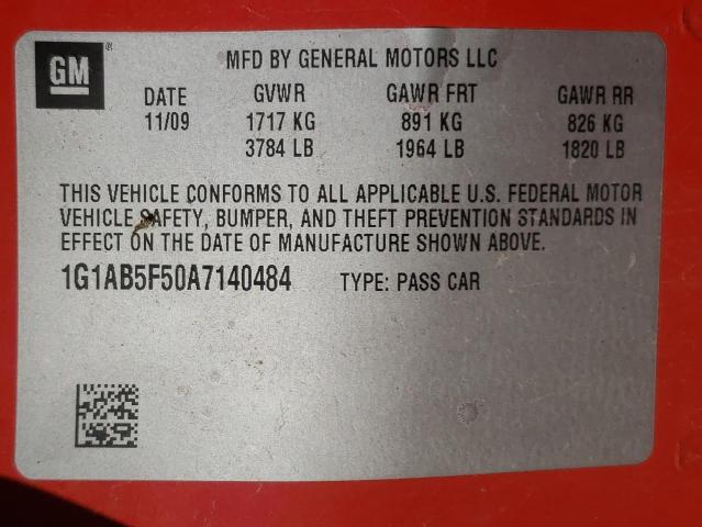 Photo 10 from auction – 2010 CHEVROLET COBALT LS with VIN 1G1AB5F50A7140484